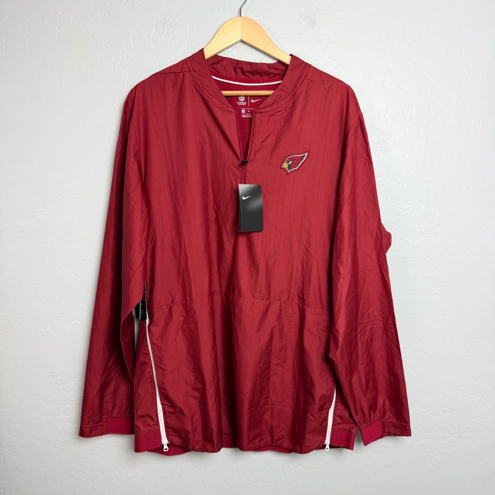NEW Nike Arizona Cardinals NFL Onfield Quarter Zip Windbreaker Red Mens XL